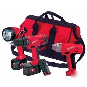 0919-22 milwaukee 14.4VNI-cad cordless 2-tool combo kit