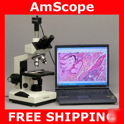 1600X trinocular compound microscope + 1.3M camera