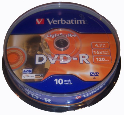 40 verbatim lightscribe blank dvd discs dvd-r 16X 4.7GB