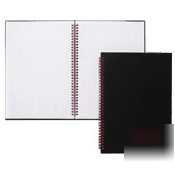 Black n' red ruled squares notebook with folder