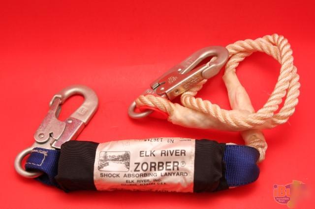 Elk river zorber shock-absorbing lanyard with snaphooks