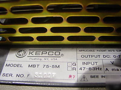 Kepco mbt 75-5M programmable power supply 75VOLTS-5AMPS