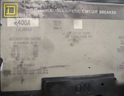 Square d l-frame molded case circuit breaker LAL36400
