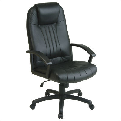 Work smart high back executive chair black eco leather